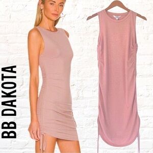 BB Dakota by Steve Madden Pink Metallic Ruched Bodycon Dress Size small